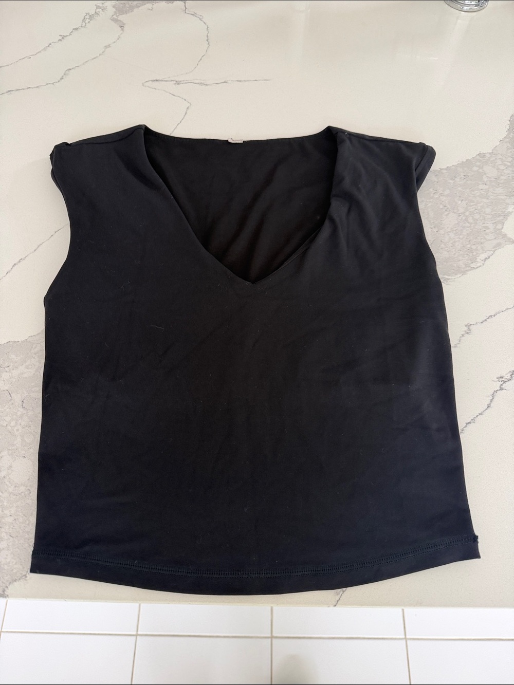 Athleta Black V-Neck Tank Top